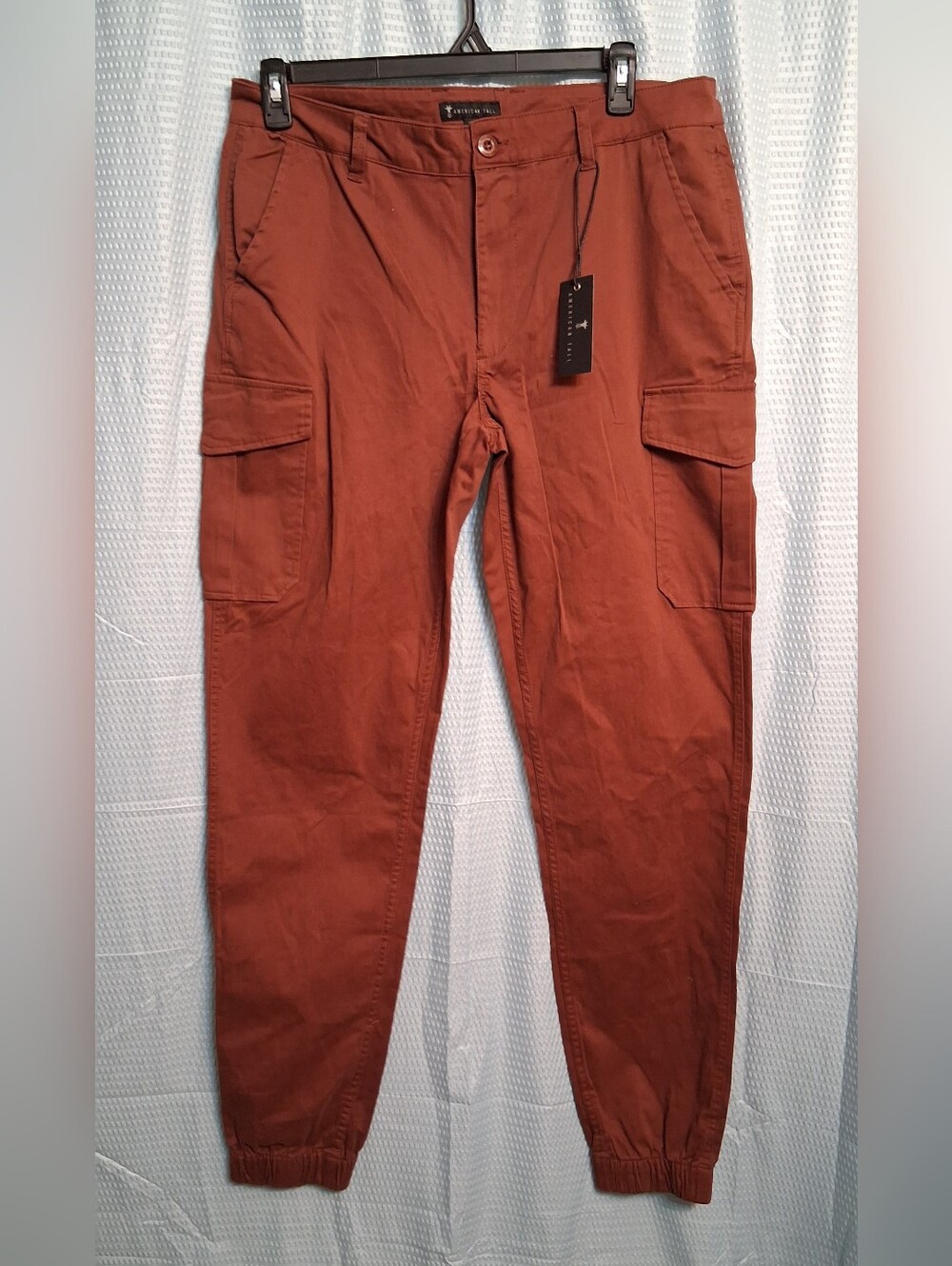 Men's American Tall Cargo Joggers in Reddish-brown Casual Utility Style